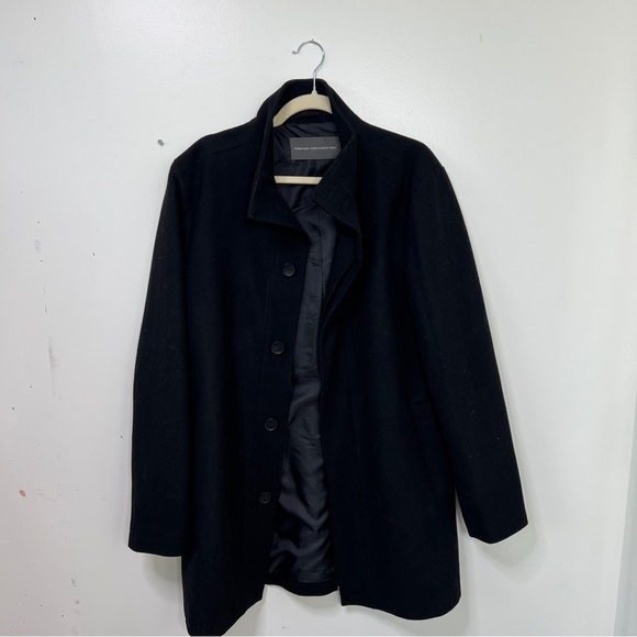French Connection Smart Tailored Coat Black Medium sized Wool Coat - Picture 6 of 6